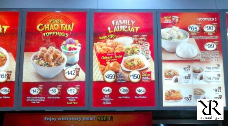 The chowking menu